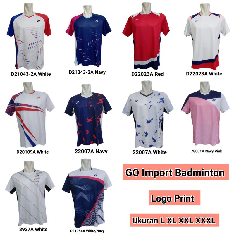 Baju Badminton Import YY Kaos Bulutangkis Import YY Seragam Bulutangkis Dewasa import Kaos Atasan Badminton Bulutangkis Printing Sublimasi