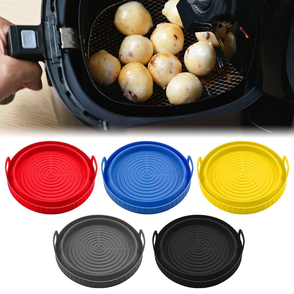 Solighter Bulat Silikon Panci Pengganti Masak Reusable AirFryer Aksesoris Baking Basket