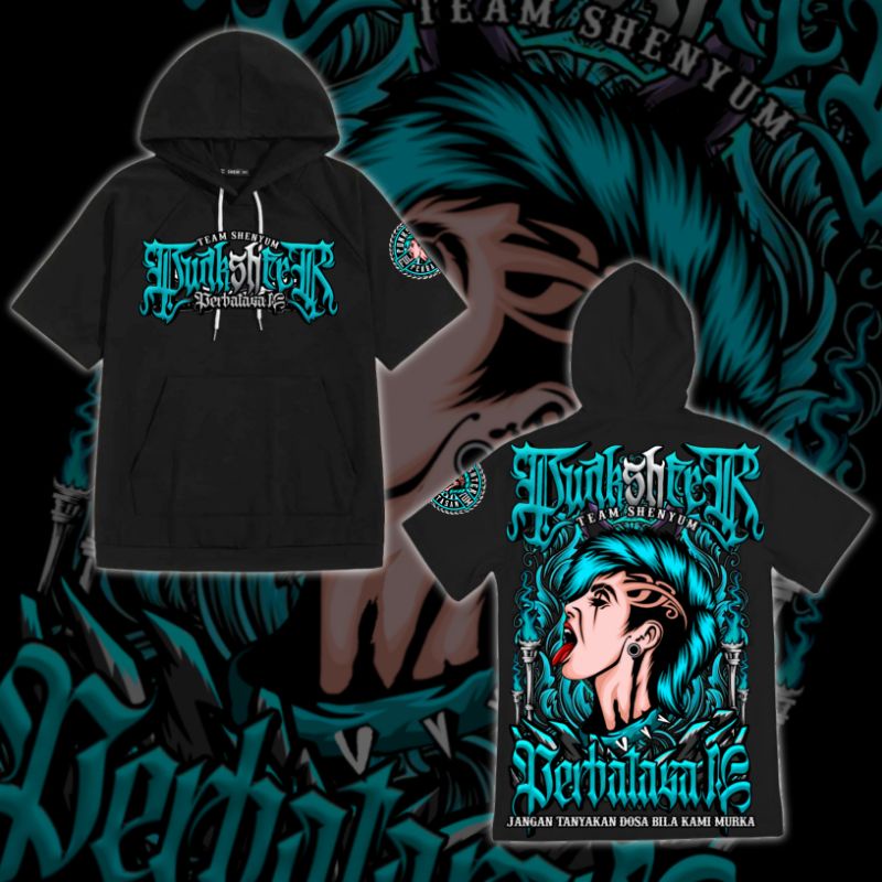 TS-HOODIE PUNKSHTER BIRU MUDA FULL PUNGGUNG A2