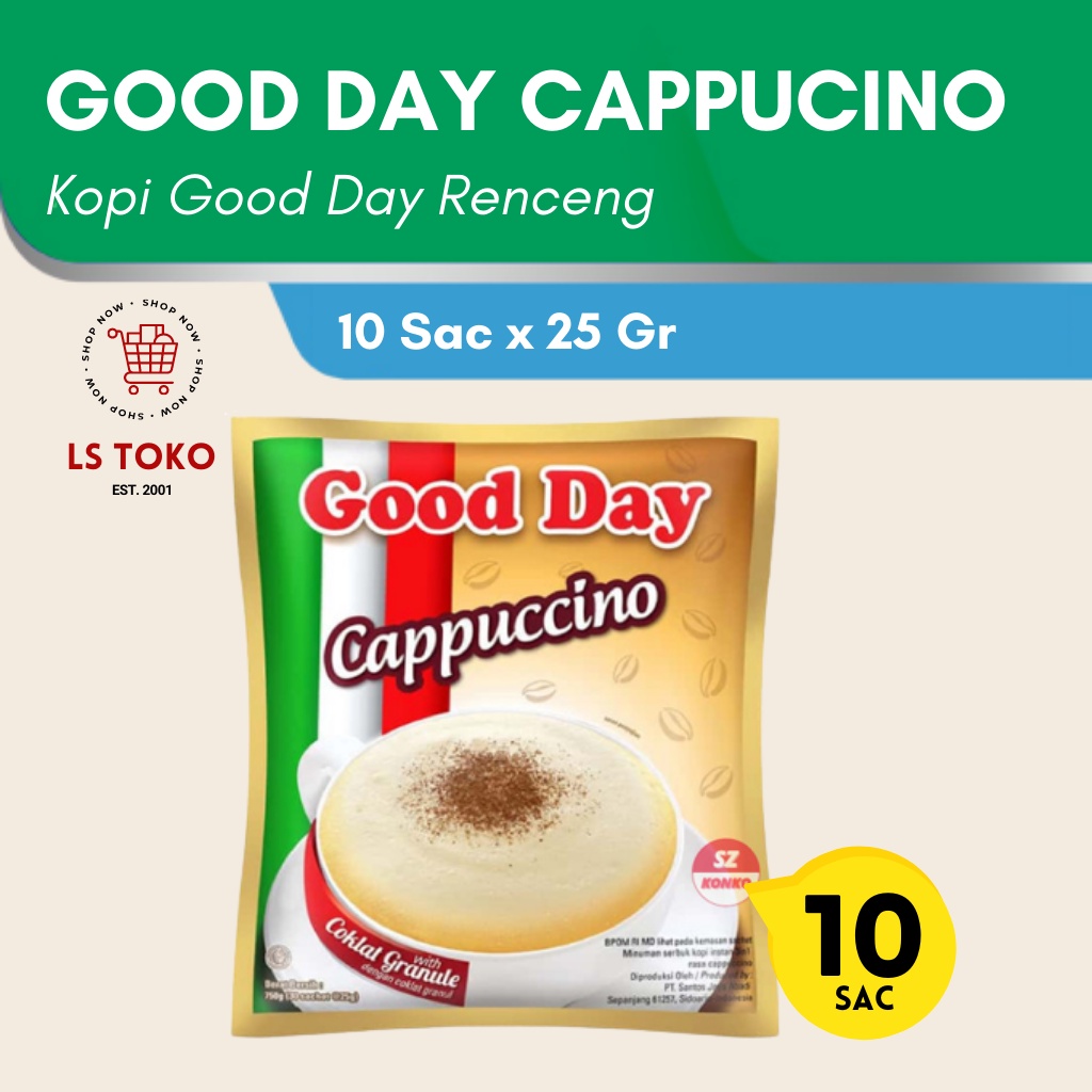 

KOPI GOOD DAY CAPPUCINO RENCENGAN (10 sac x 25gr)