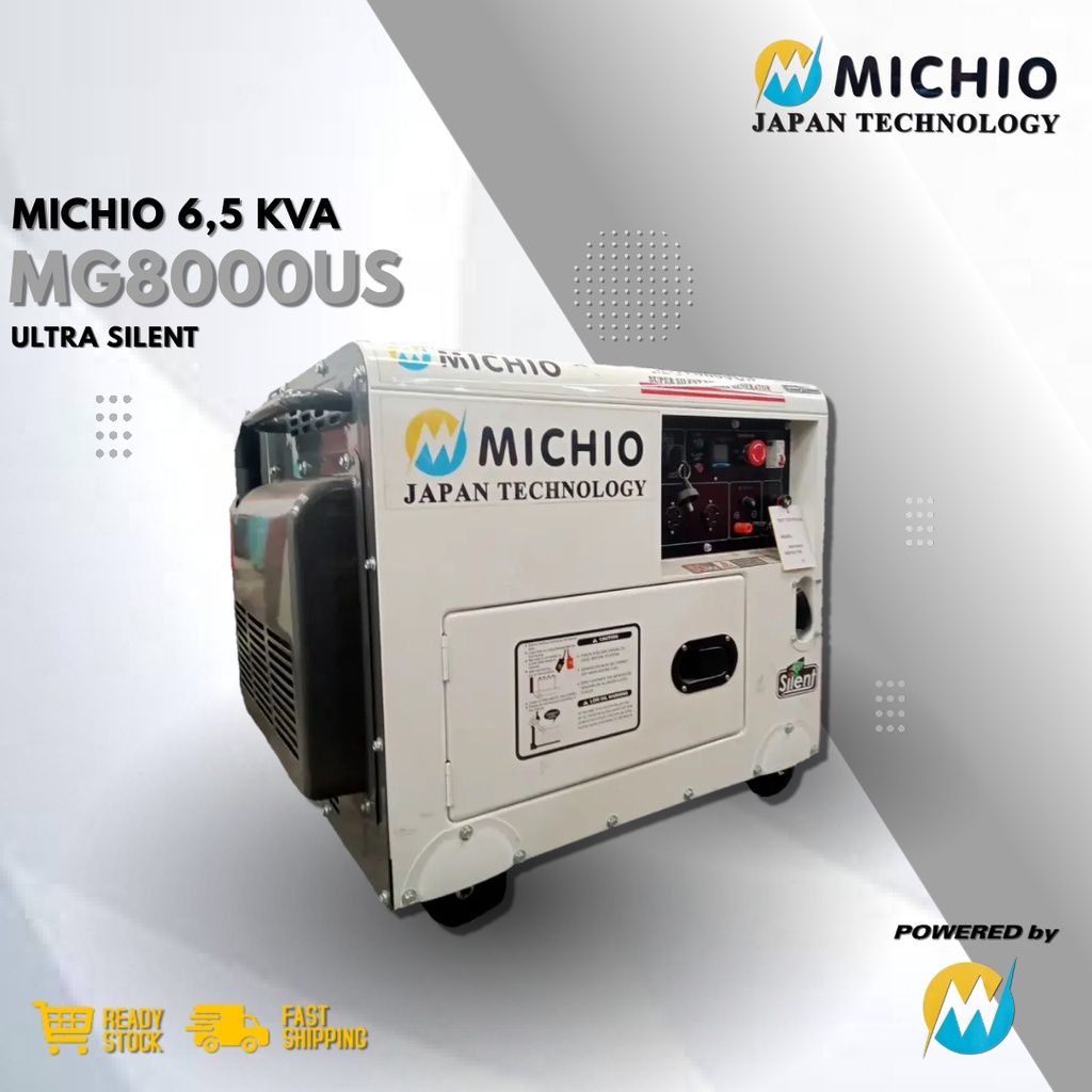 Genset 7 KVA Silent Michio MG 8000US Solar Diesel