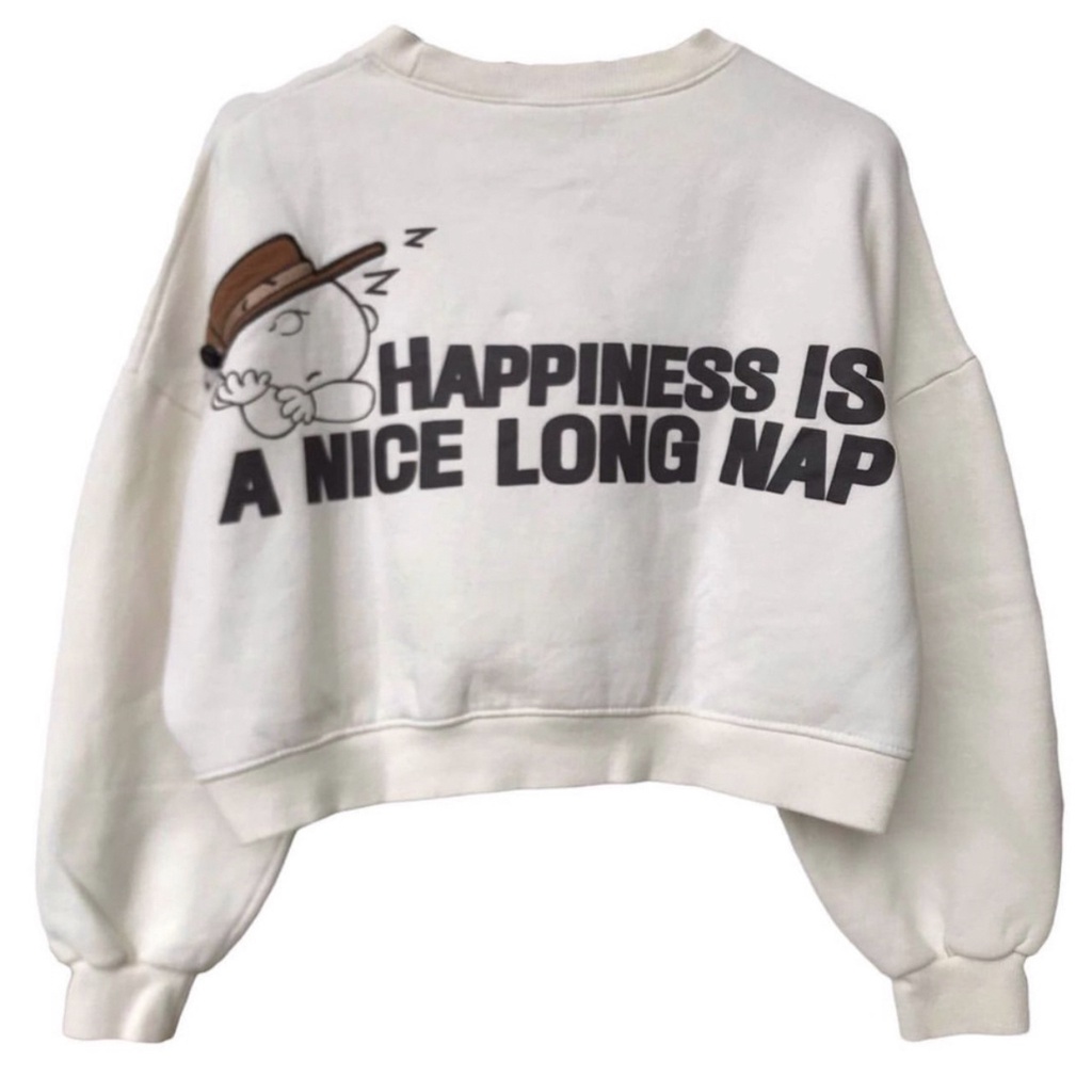 NAP HAPPINESS SWEATER CROPE OVERSIZE BAHAN FLEECE