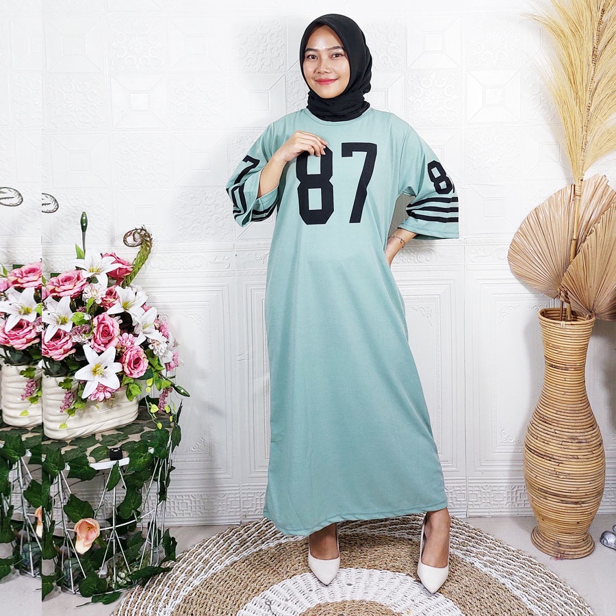 CARLINA LONG TUNIK DRESS 87 UNIGLO OVERSIZED FIT S TO JUMBO WANITA