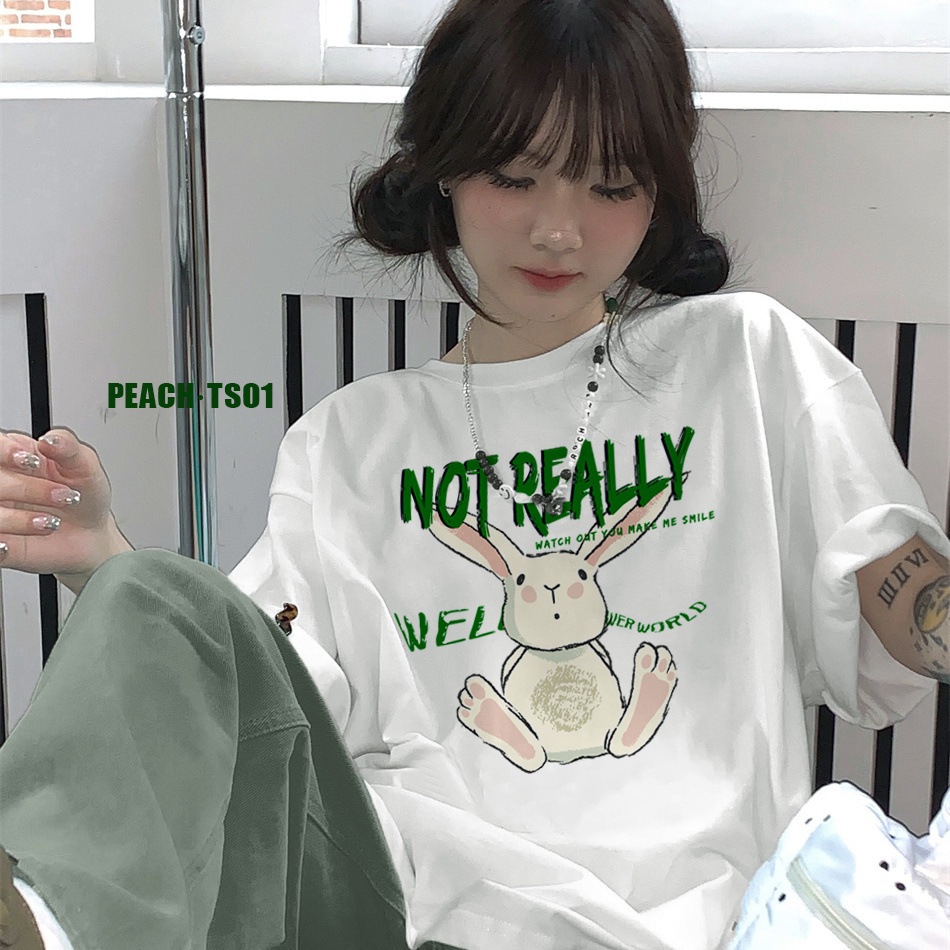 Red 100% katun baru lengan pendek siswa perempuan versi Korea ins T-shirt kepribadian Harajuku bf gaya Hong Kong all-match top pasang musim panas