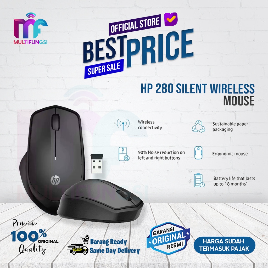 HP 280 Silent Wireless Mouse / HP280 Garansi Resmi