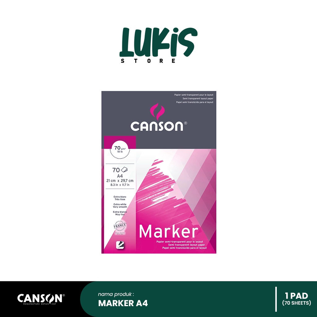 

CANSON Marker 70G | Ukuran A4 | 70 Sheets | 200297233