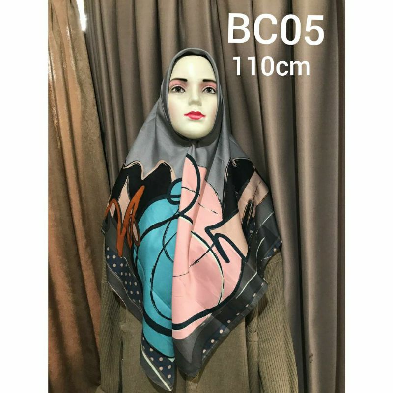 Azzura Scarf Hijab Motif Murah Kerudung Segi Empat Motif Jilbab segi 4 Ukuran 110*110 Jumbo Syari