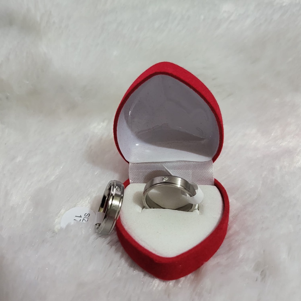 Cincin Mata Emas Anti Karat Cincin Mata Belah CC653/5 Dapat 2 dan box Tunangan Nikah Titanium Stainless Steel Cincin Pria Cincin Wanita Cincin Couple Anti luntur 24 karat