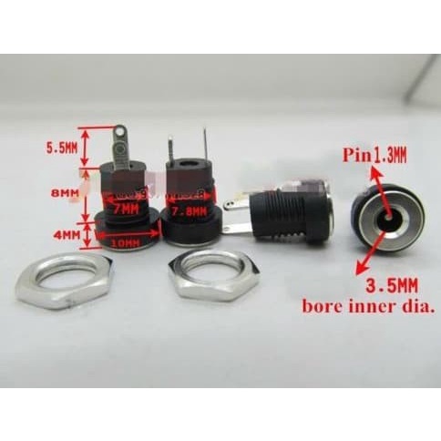 SOKET DC FEMALE POWER SOCKET 3.5X1.35MM PCB PLUG JACK DC022B DC-022B