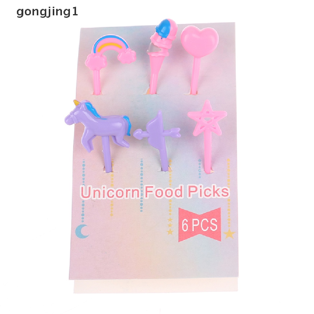 Set Garpu Buah Bentuk Hewan Unicorn Untuk Makan Siang