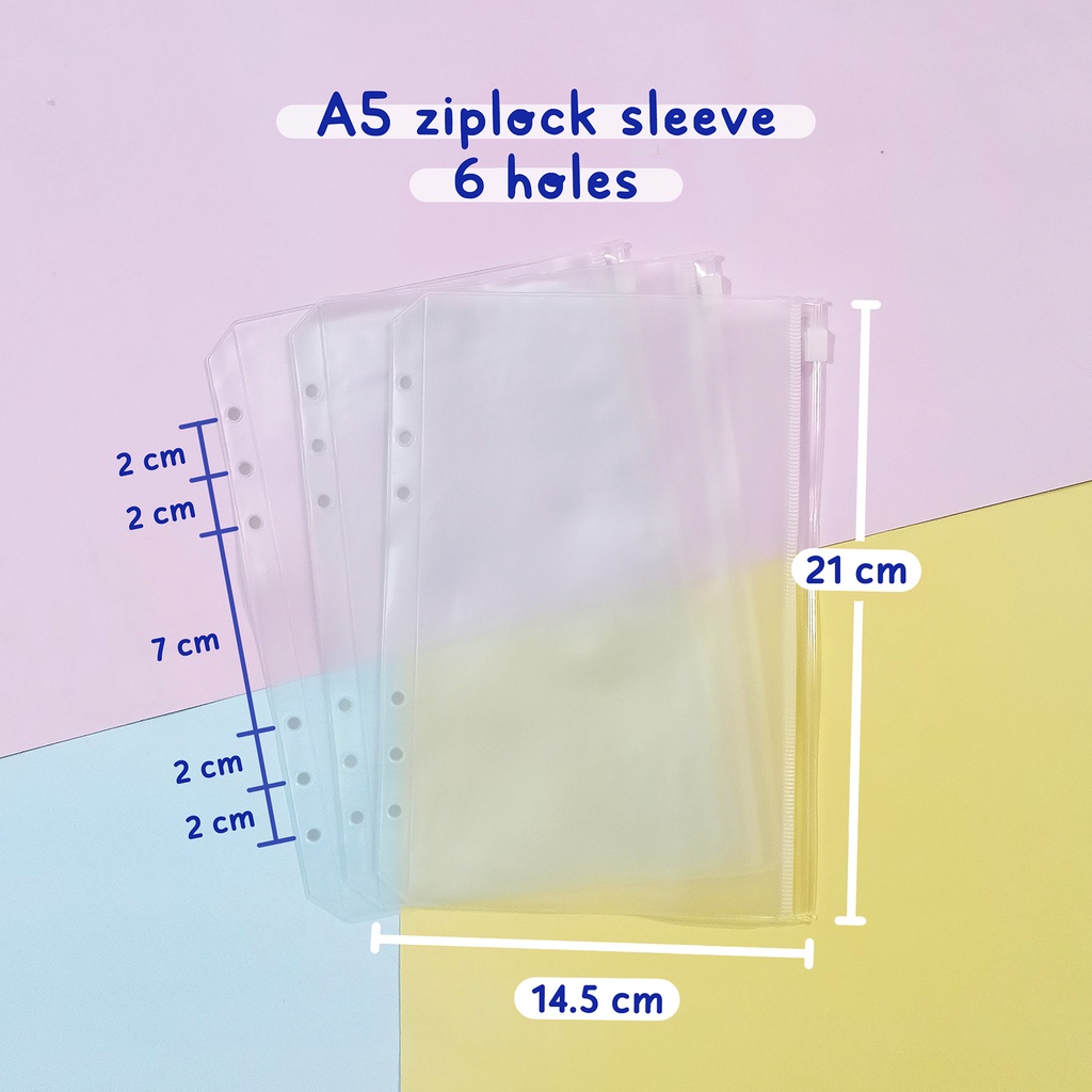 

Ziplock sleeve - binder A5 6 holes