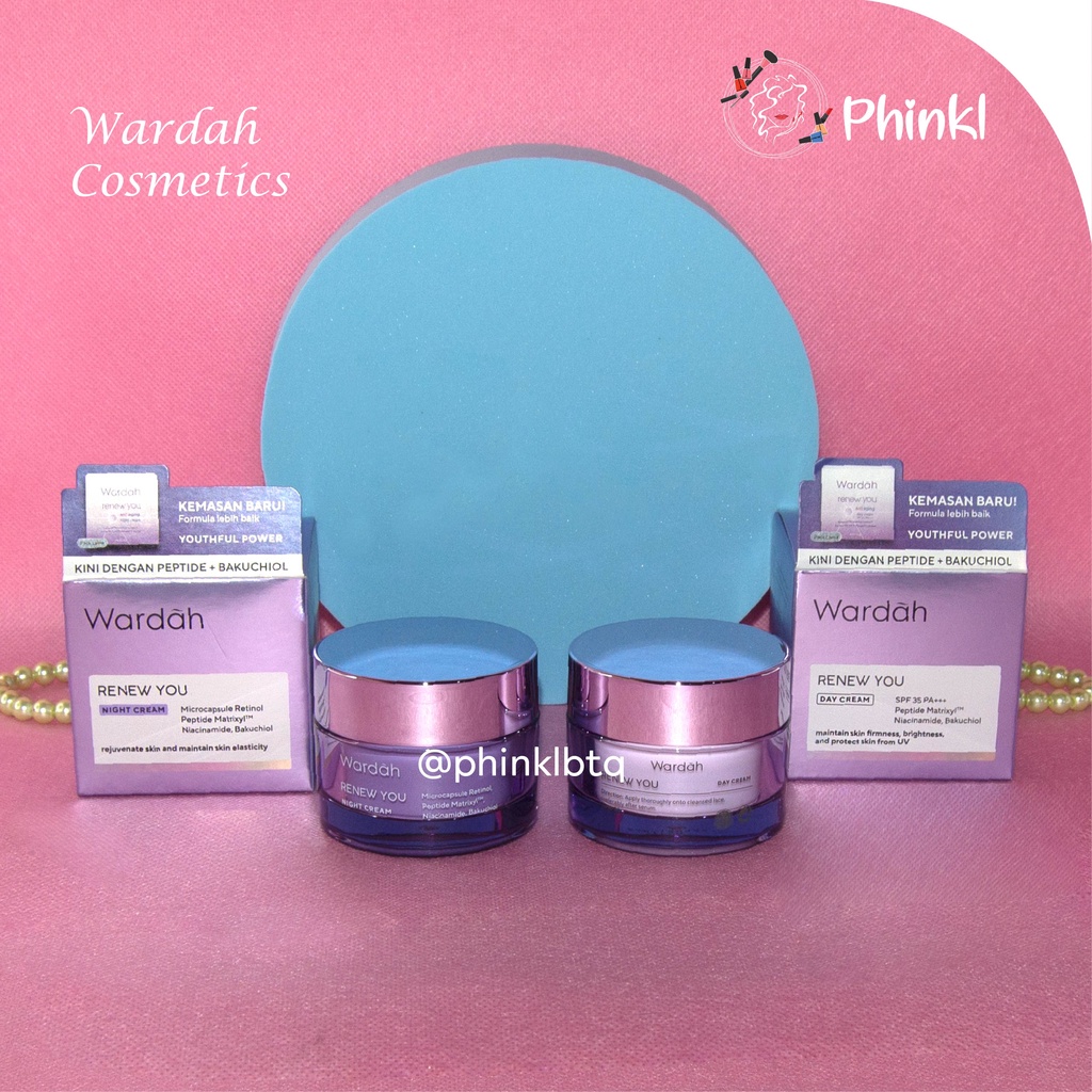 `ღ´ PHINKL `ღ´ ᘺᗩᖇᕲᗩᕼ wardah renew you anti aging series | Facial wash Day cream Night Cream serum treatment Essense