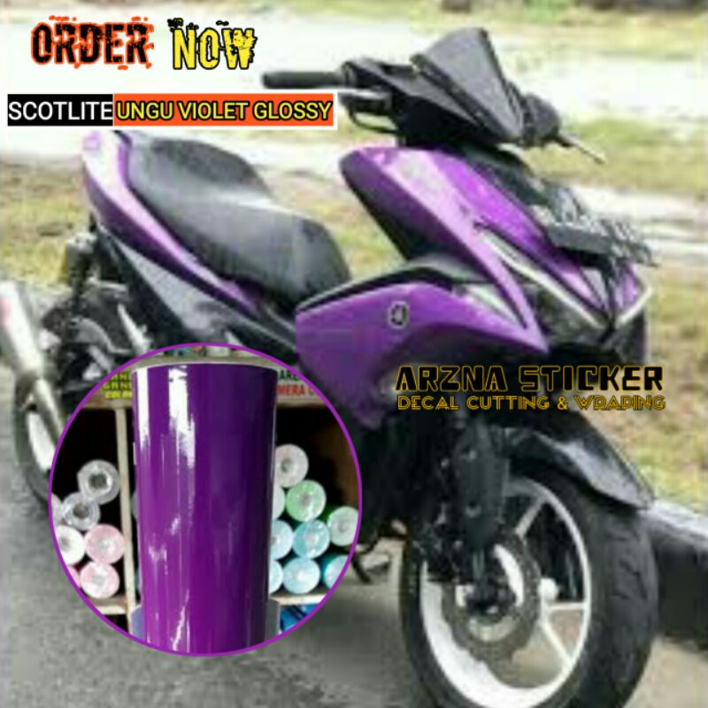 Stiker skotlet ungu / skotlet motor warna ungu violet super glossy