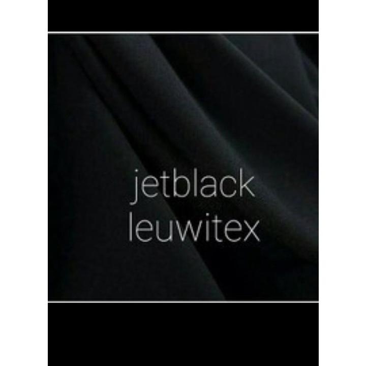 Harga Special Live Kain JetBlack wolfis Super Hitam Lembut Meteran