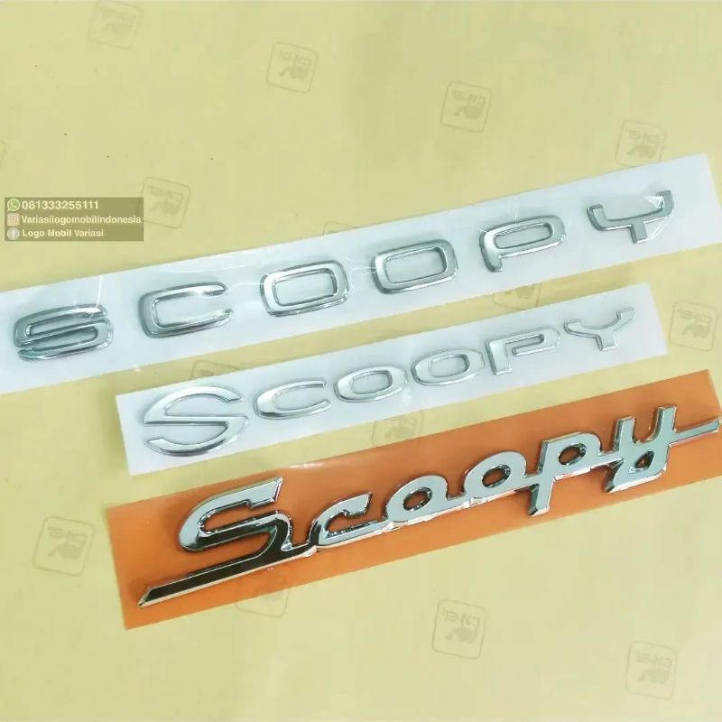 Emblem logo motor honda scoopy latin ukuran original scoopy classic retro 2013 2014 2015 2016 2017 2