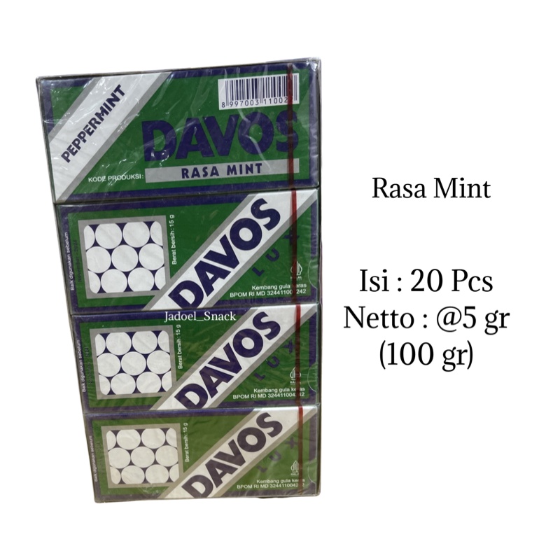 

Permen Davos LUX 20 X 5 Gr Rasa Peppermint - Mint by Jadoel_snack