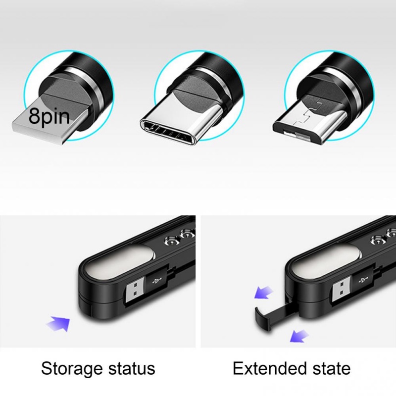 3 In 1 Kabel Data / Charger Micro USB / Type c Fast Charging Portable Universal Untuk iPhone