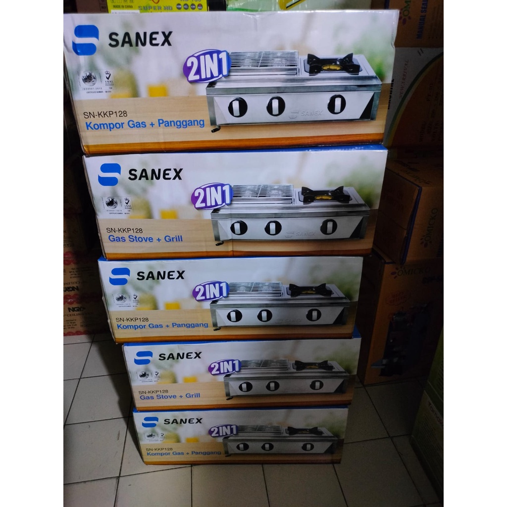 SANEX SN-KKP 128 kompor Gas 2 in 1 Panggangan Sekaligus Ada Kompor 1 Tungku