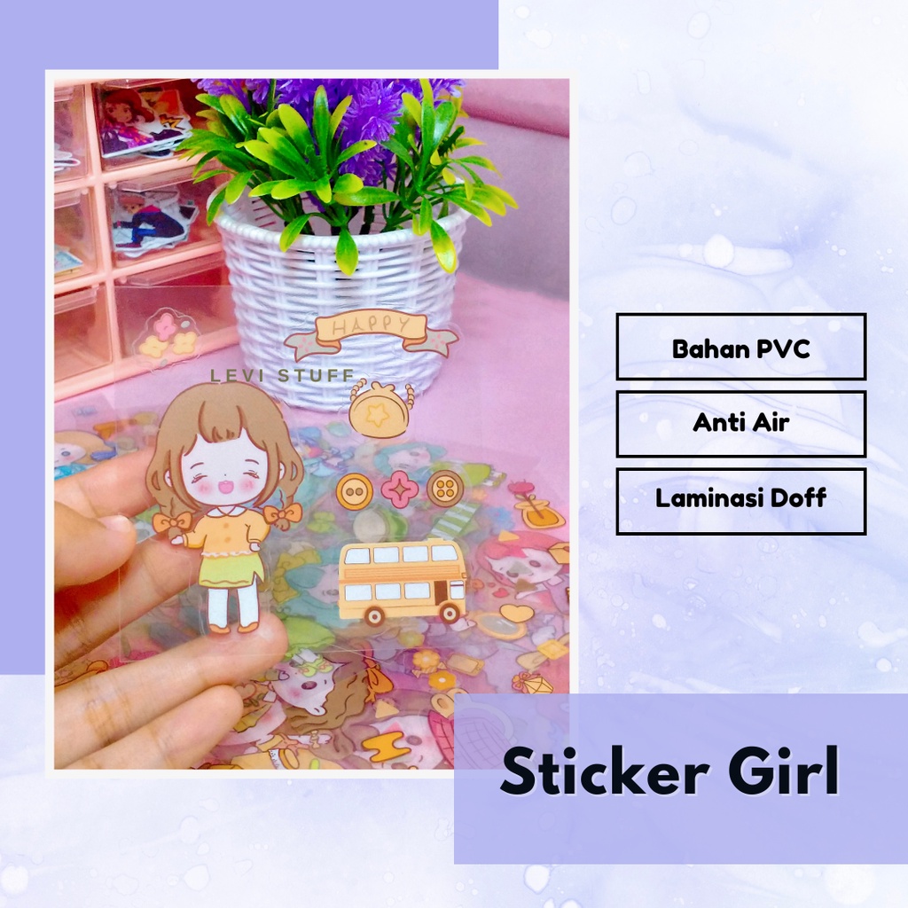 

Sticker Motif Girl Aesthetic / Sticker Kartun Wanita / Sticker Kawai / Sticker Imut / Lucu / DIY / TUMBLR / DIARY / BUKU