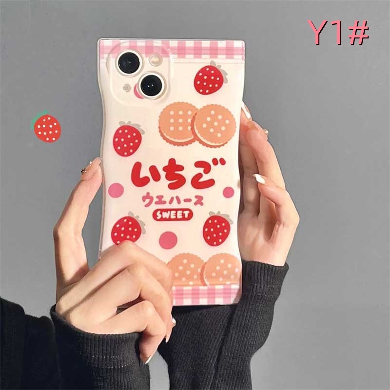 Case TPU Motif Biskuit Strawberry Susu Cover Realme C30 C31 C35 C21Y C25Y C11 C25 C17 C15 C12 C3 C2 8i 7i 5 5i 6i 7 Pro