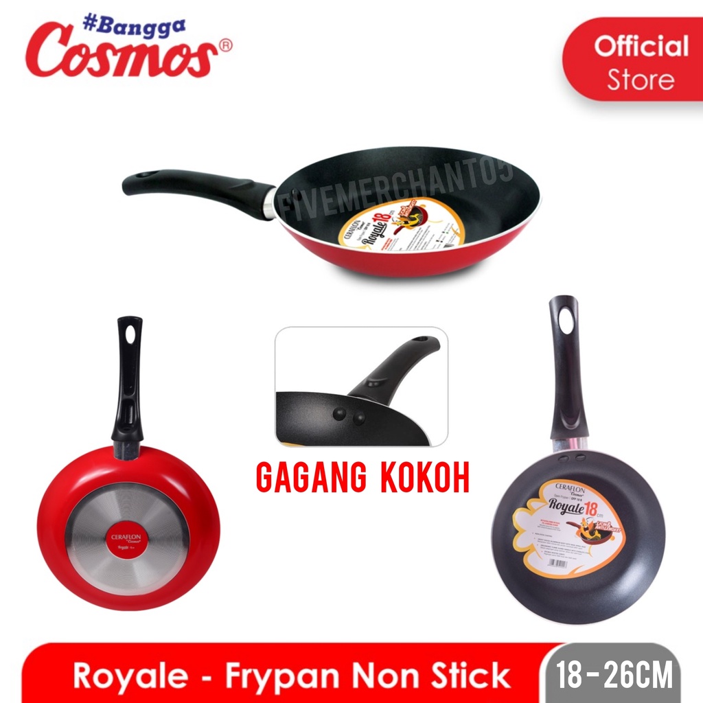 Frypan Cosmos CFP 26 24 22 20 18 Ceraflon Royale Teflon Fry Pan Wajan Fry Pan Non Stick Anti Lengket Panci Teflon CFP R