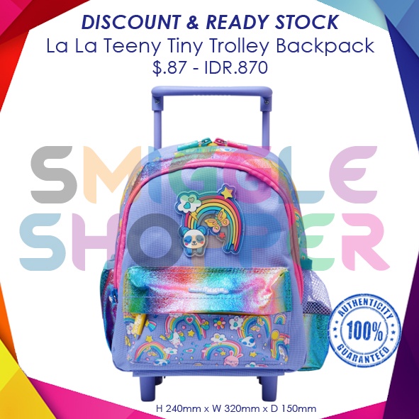 smiggle ORI La La Teeny Tiny Trolley Backpack Girl Only