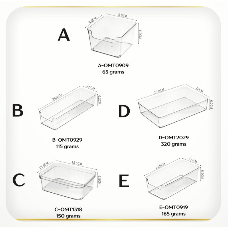 Acrylic Akrilik Storage Drawer Kotak Pembatas Sekat Laci Organizer Organiser Stationery Sendok Meja Dapur Plastik Acrylic