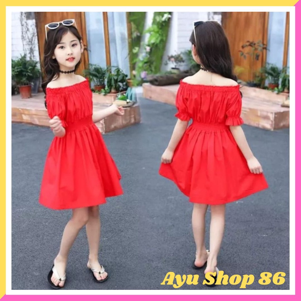 Baju Dress Pesta Natal Anak Princess Perempuan Usia 7 8 9 Tahun Simpan Imut Cantik Modern Trendy Vir
