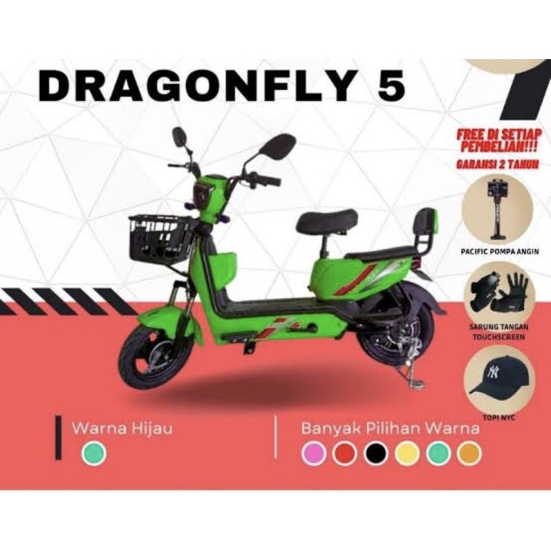 Sepeda Listrik Uwinfly DragonFly (DF5) Hijau