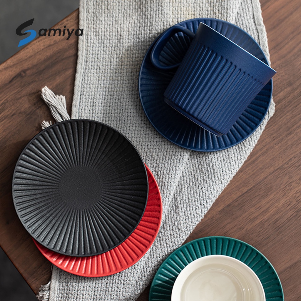 vertical coffee tea cup ceramic with saucer matte color / cangkir kopi teh keramik free alas saucer / gelas mug aesthetic doff