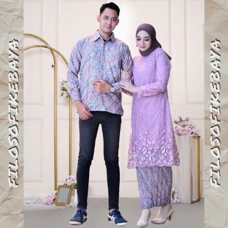 Set Kebaya Couple / Kebaya Couple Modern / Baju Kebaya Couple / Kebaya Tunik Pesta / Couple Kondanga