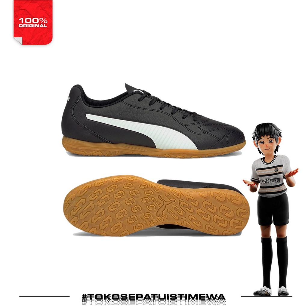 SEPATU FUTSAL PUMA MONARCH IT BLACK/PUMA WHITE