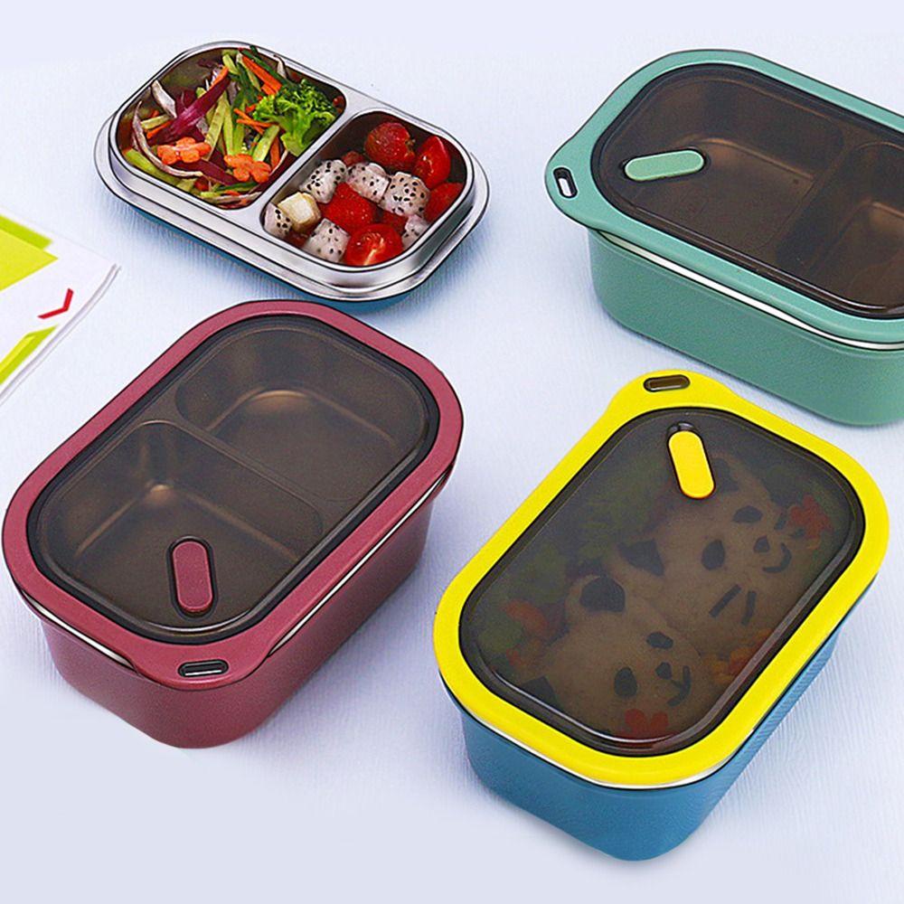 R-FLOWER Lunch Box Portable Untuk Pelajar Pekerja Kantor Dengan Sendok Wadah Makanan