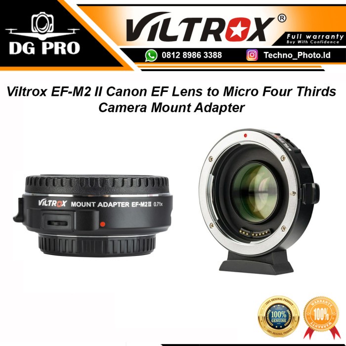 Viltrox EF-M2 II Mark II Speedbooster Adapter Lensa Canon To M3/4