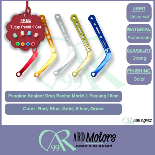 Pangkon Knalpot L Dudukan Knalpot Racing Model L Drag Racing Panjang 18cm