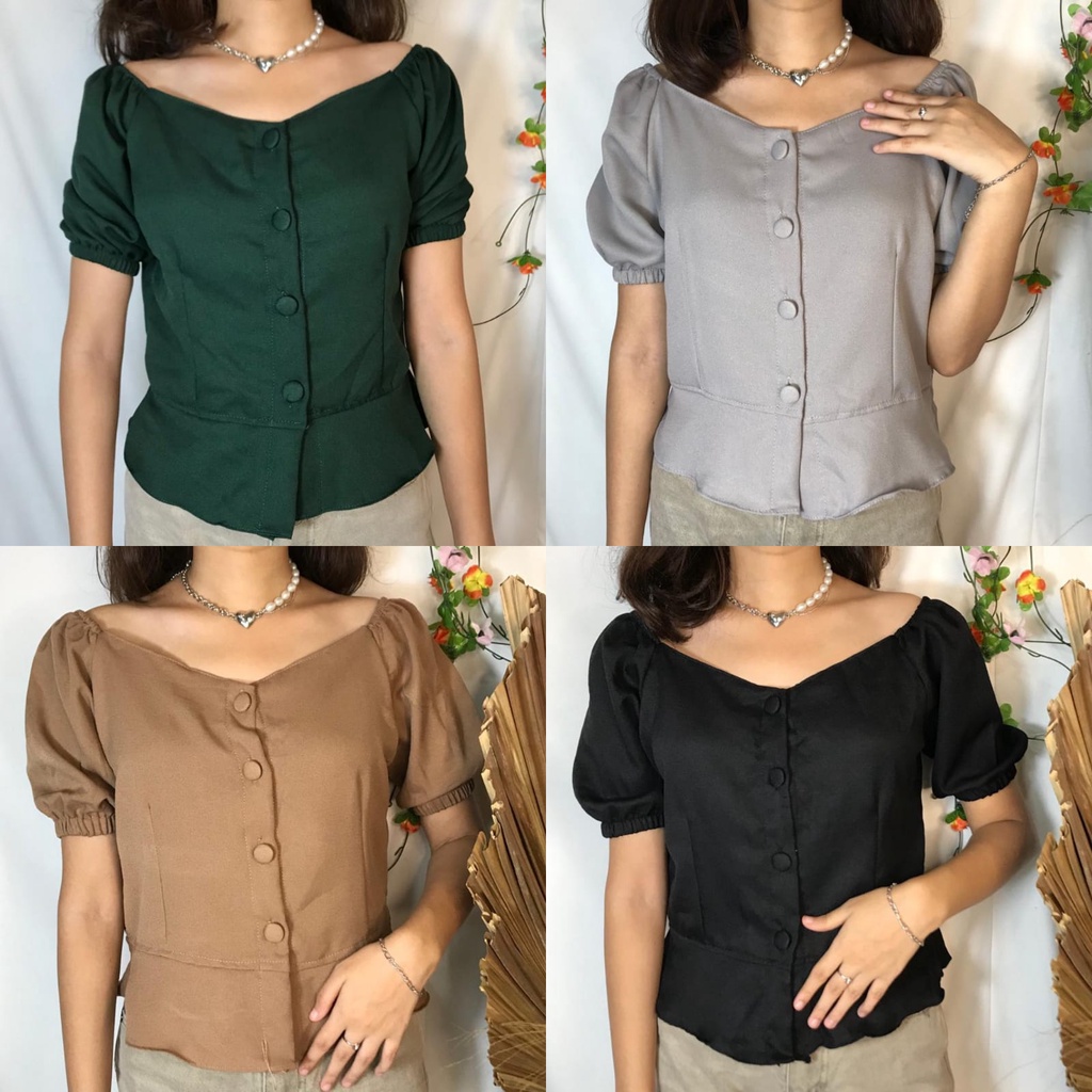 BLOUSE REVI /BLOUSE WANITA / BLOUSE MOSCREPE