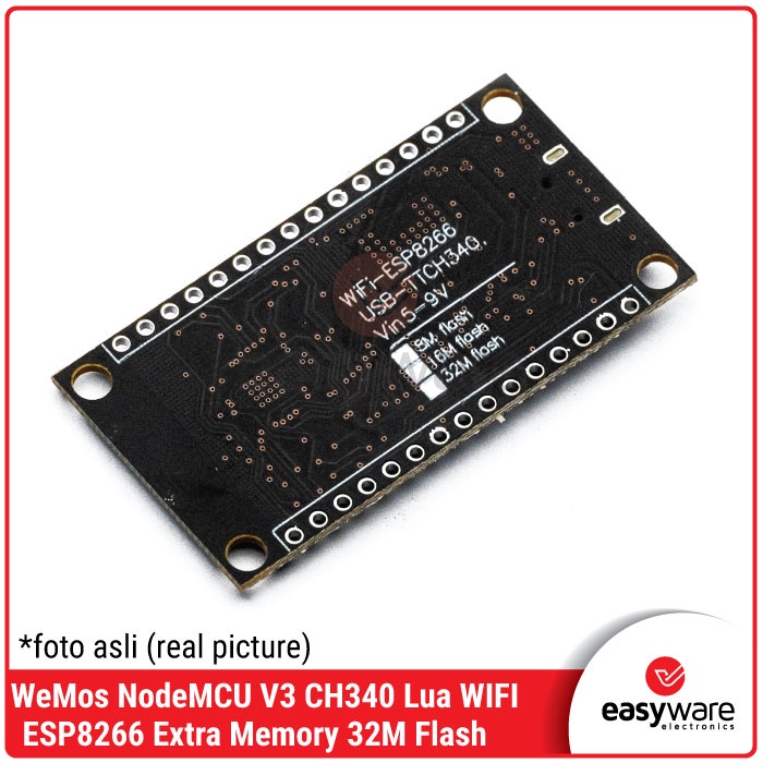 WeMos NodeMCU V3 CH340 ESP8266 Lua WIFI Module Extra Memory 32M Flash