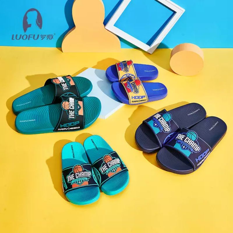 LUOFU E 7181 - A03BL SIZE 24-35 ORIGINAL l Sandal Selop jelly anak laki l Sendal kokop anak cowok impor