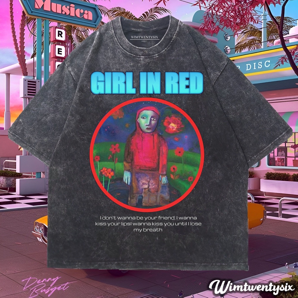 Wimtwentysix “Band Girl in red if i could make it go quiet” Oversize T-shirt | kaos washed | vintage