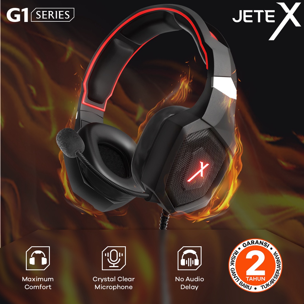 Headset Gaming Gaming JETE-X G1, Noise Cancelling & LED Light - GARANSI RESMI JETE 2 TAHUN