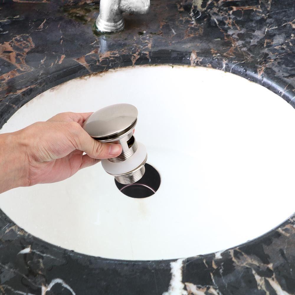 Populer Basin Sink Tap Tombol Pembuangan Limbah Push Pop Up Baskom Drain Device