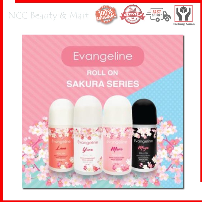 * NCC * Evangeline Roll On Deodorant Quick Dry Anti Perspirant And Odour Anti Bau Ketek Wangi Sepanjang Hari