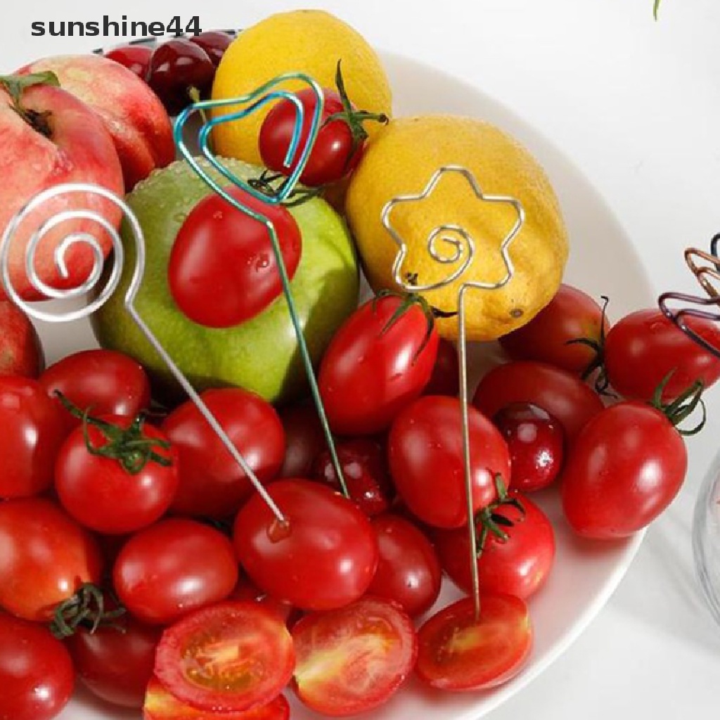 Sunshine 1PC Garpu Buah / Cocktail Bahan Stainless Steel Untuk Dekorasi