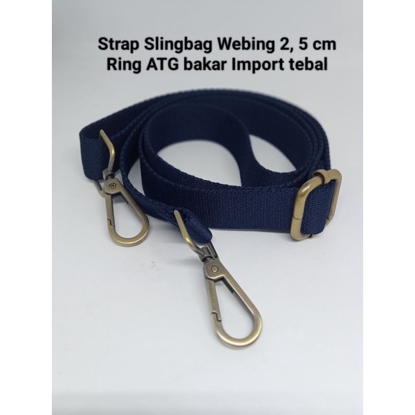 Strap Webing 2, 5 cm Ring ATG Bakar import Tebal High quality