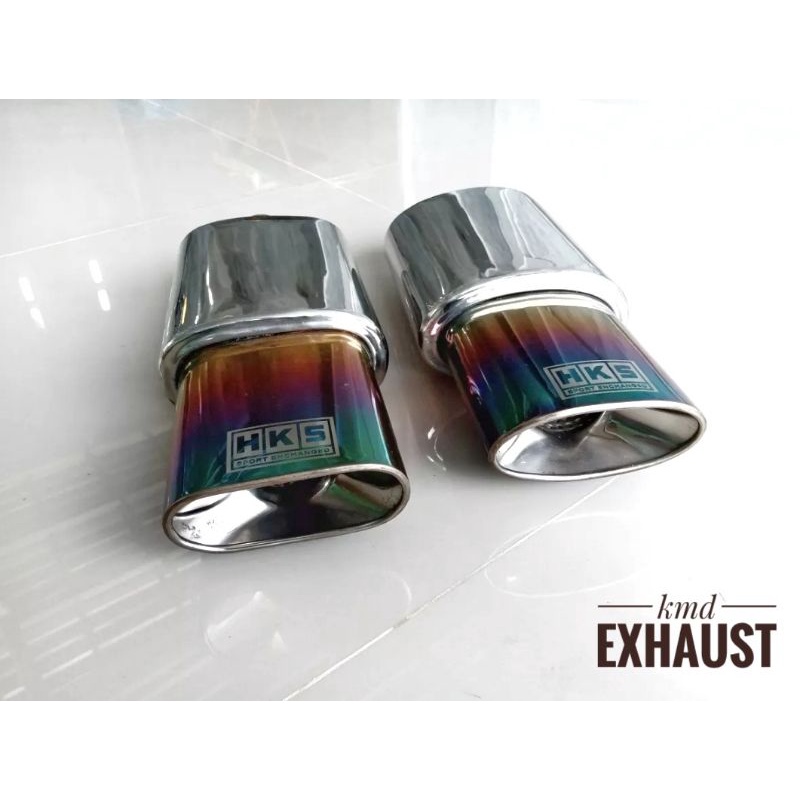 KNALPOT MOBIL RACING HKS RAINBOW UNIVERSAL MUFFLER KOTAK OVAL
