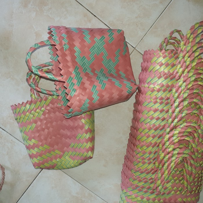 Tas Anyaman Plastik / Tas Souvenir / Tas Hampers Parcel Polos Ekonomis