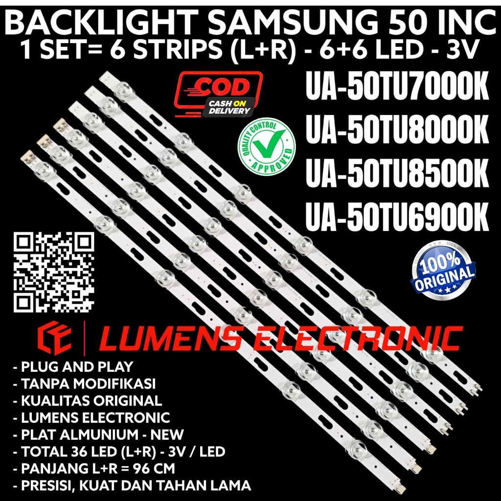 BACKLIGHT TV LED SAMSUNG 50 INC UA 50TU7000 50TU8000 50TU8500 50TU6900 LAMPU BL 50TU UA50TU7000 UA50