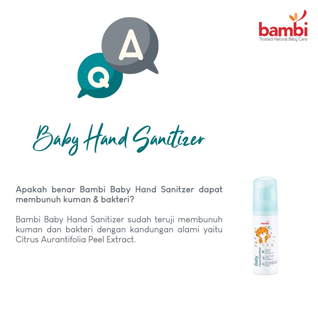Bambi Baby Hand Sanitizer 60ml | Efektif Membunuh Kuman | Hand Sanitizer Bayi Food Grade