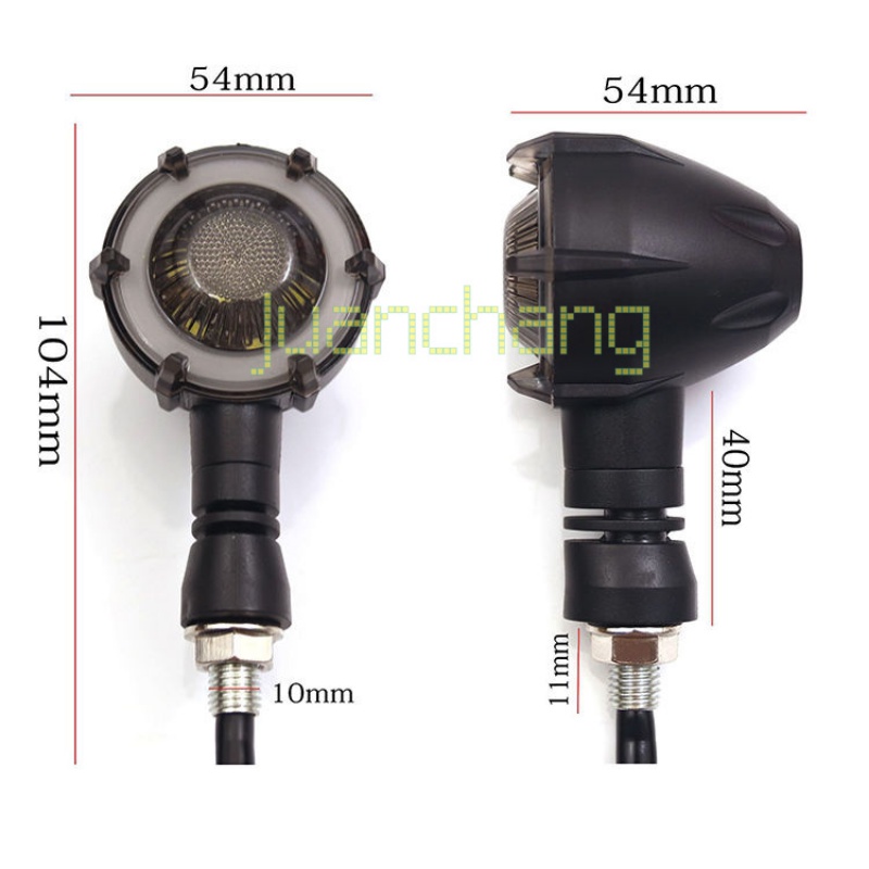 Lampu Sein / Rem Belakang Motor LED Universal Bentuk Bulat Dua Warna