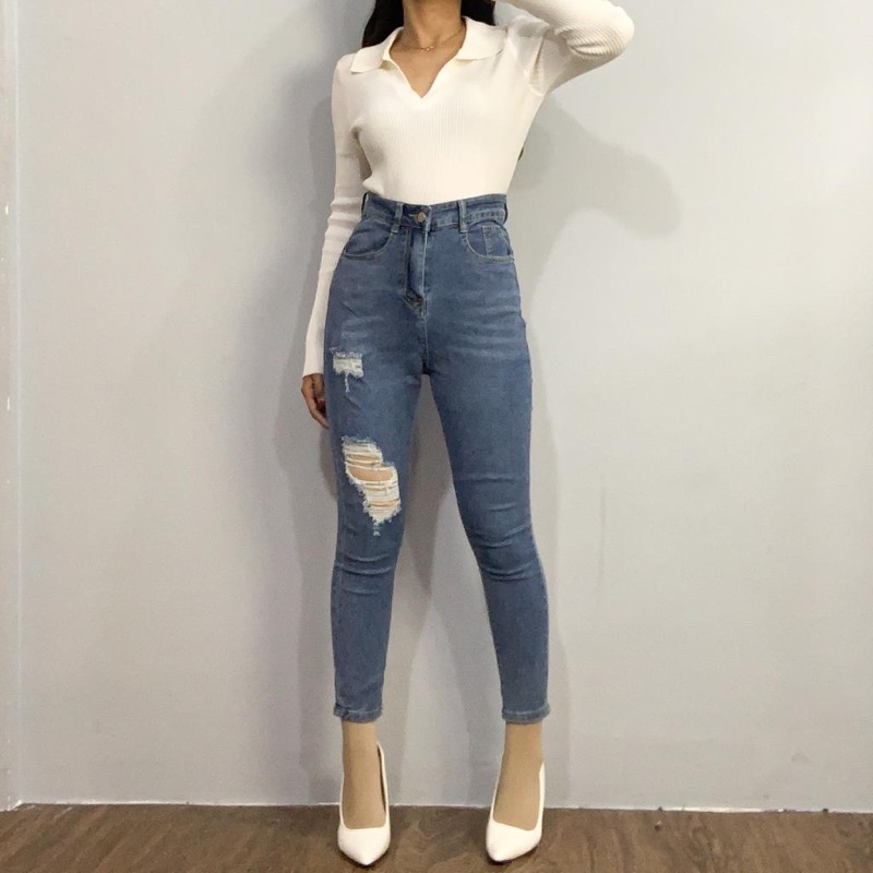 [LUXE.DLABEL] - E47 Jeans | Celana panjang Highwaist wanita Jeans import premium Jeans wanita polos ripped jeans High waist jeans wanita bkk Skinny Jeans High waist Baggy jeans Wideleg Jeans Kulot jeans Boyfriend jeans Wanita Kargo Jeans